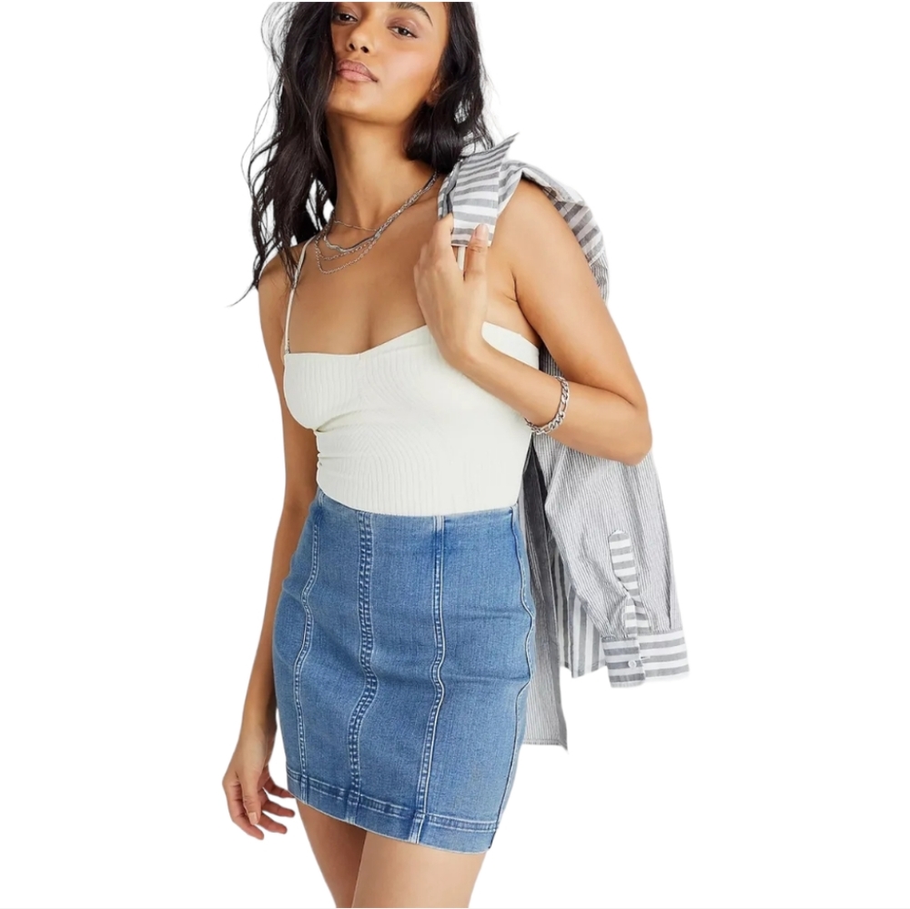 Free People Modern Femme Denim Skirt Sz 0